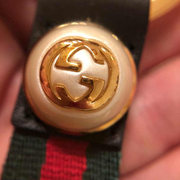 Gucci Green and Red Web Nylon Key Ring NEW IN BOX - Picture 2 of 3